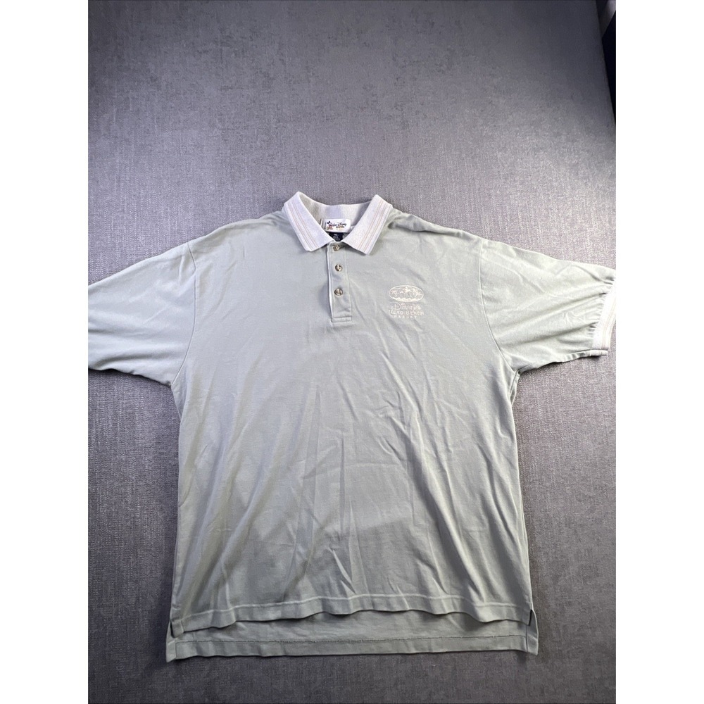 Walt Disney World Polo Shirt Mens XL Green-ish Color USA Short Sleeve VTG